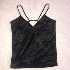 Velour fitted crop top